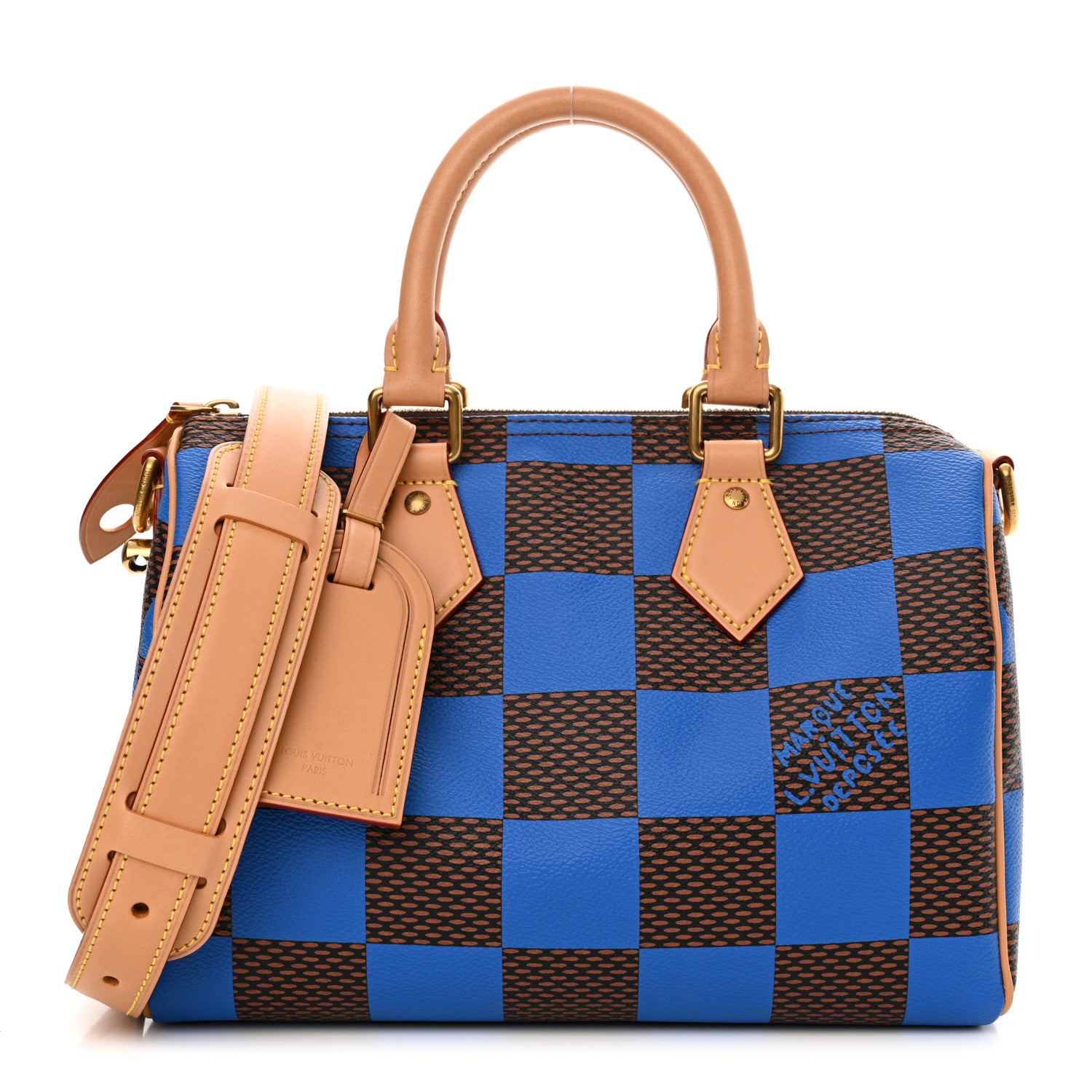 Louis Vuitton Damier Pop Speedy Bandouliere 25 Blue 1 of 9