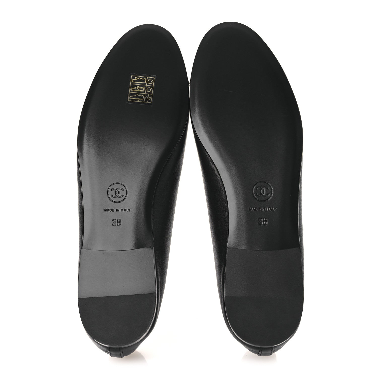 Chanel Lambskin Patent Cap Toe Ballerina Flats 38 Black 7 of 11