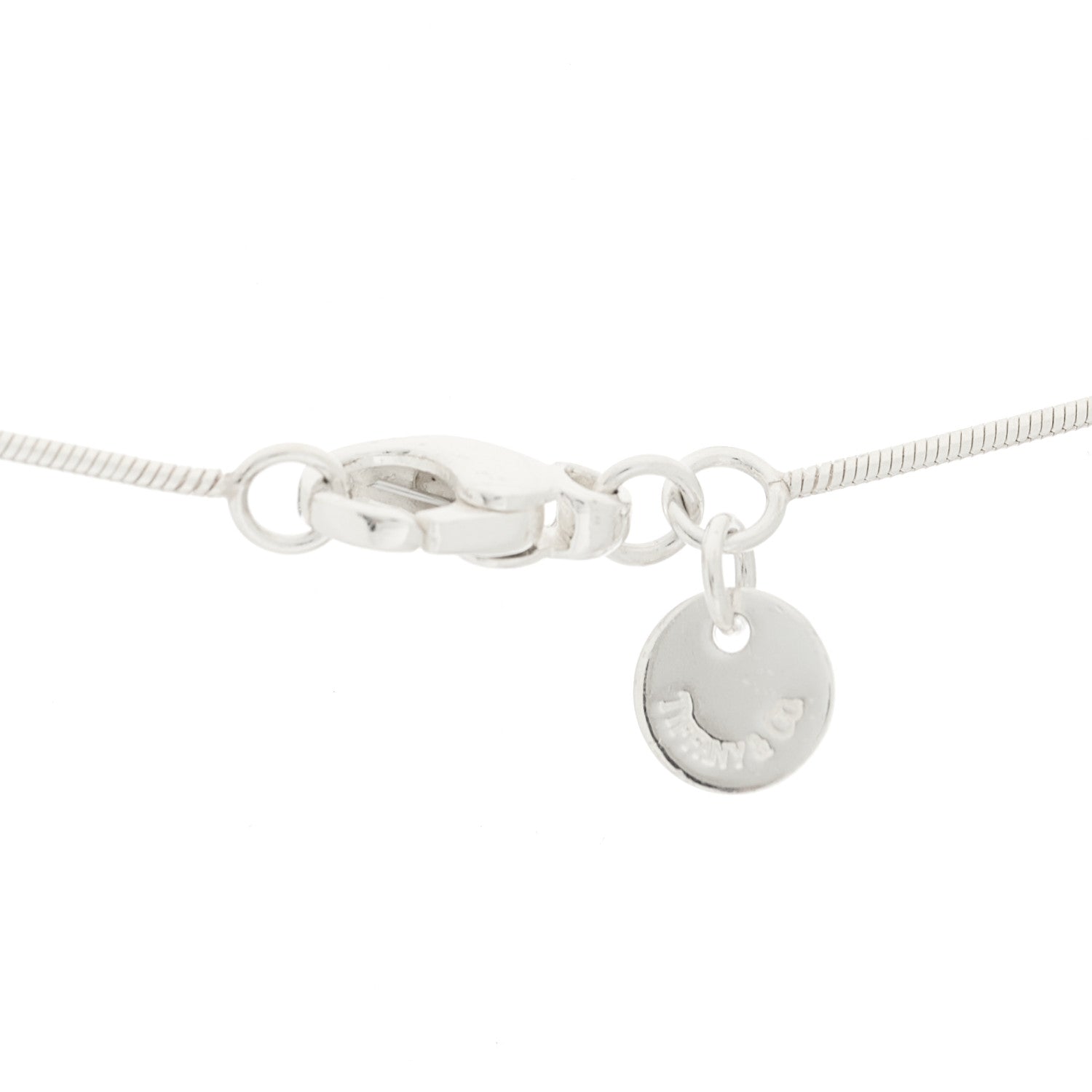 Tiffany Sterling Silver Flat Heart Pendant Necklace 6 of 7