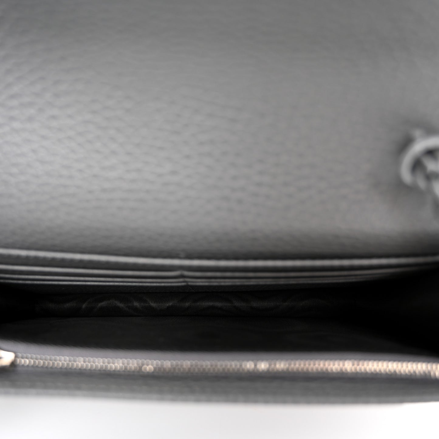 Dollar Calfskin Enamel Monochrome Mini GG Marmont Chain Wallet Deep Grey