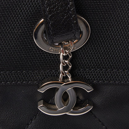 Chanel Coated Canvas Quilted Large Paris Biarritz Tote Black 7 of 9