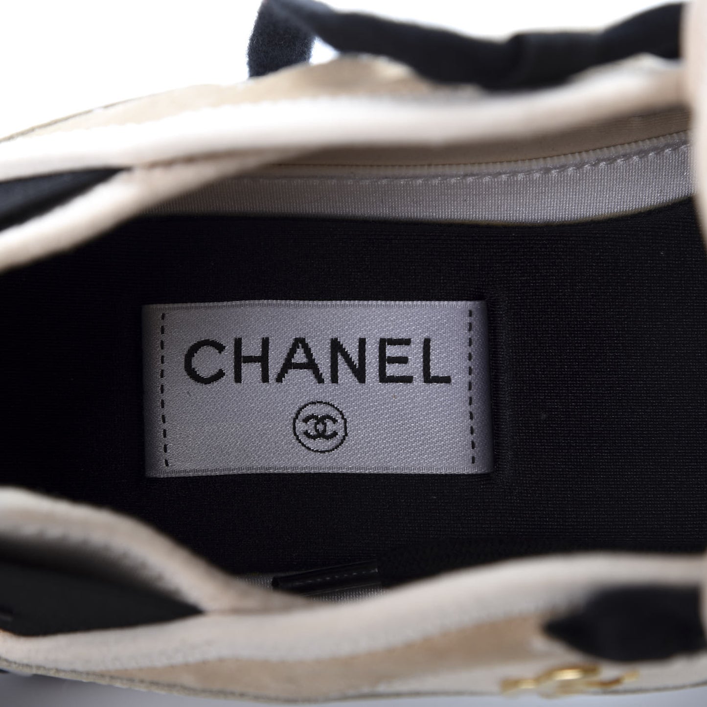 Fabric Calfskin Suede CC Sneakers 41 Beige