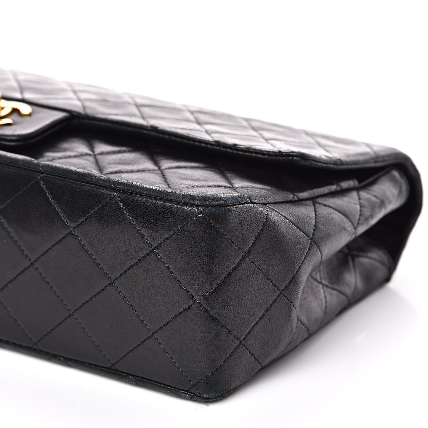Lambskin Quilted Medium Single Flap Black
