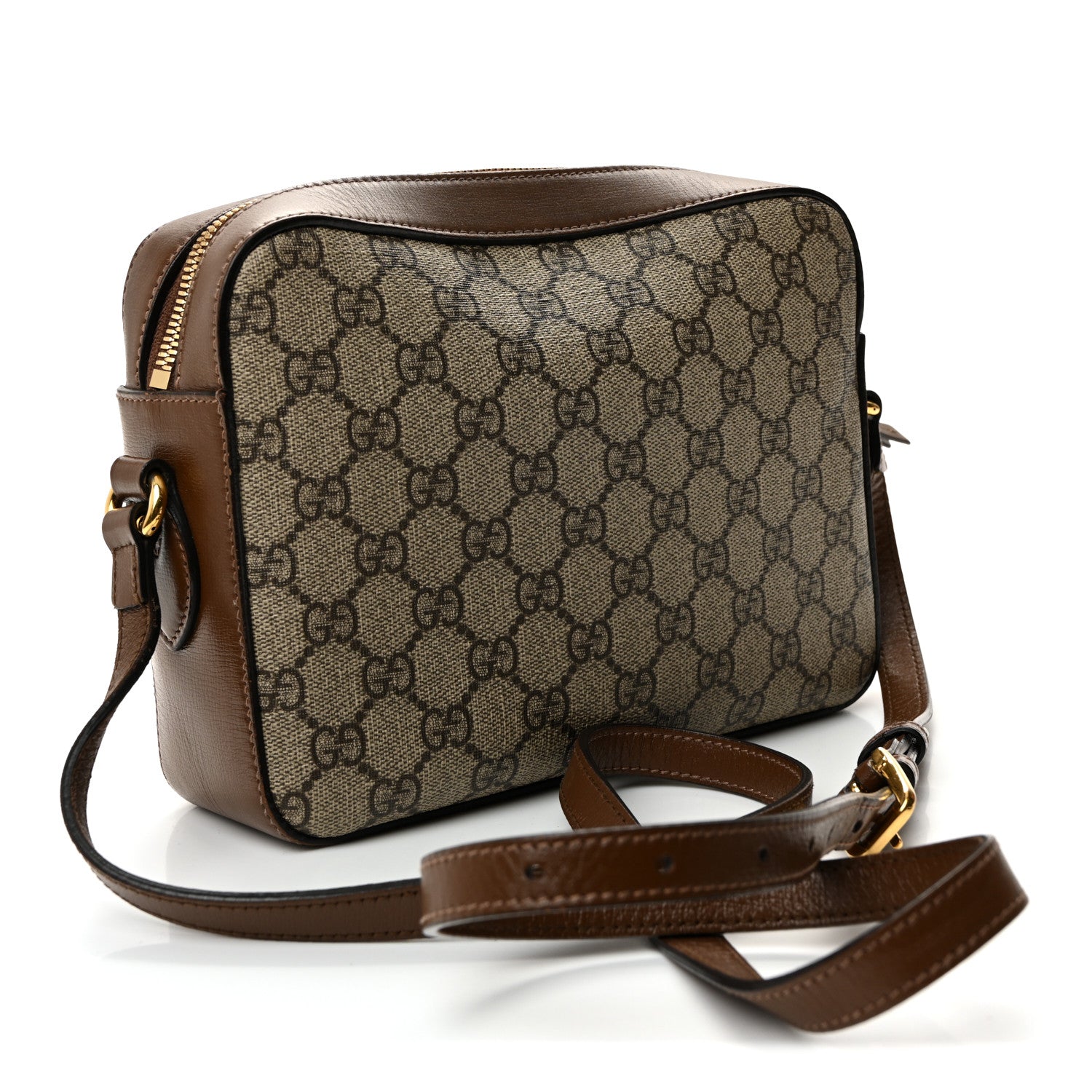 Gucci GG Supreme Monogram Small Horsebit 1955 Shoulder Bag Beige Brown Sugar 3 of 13