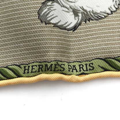 Hermes Silk Rabbit Duck Pocket Square Scarf 45 2 of 4