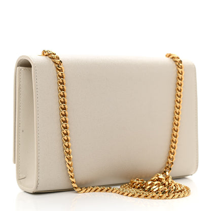 Saint Laurent Grain De Poudre Small Classic Monogram Kate Tassel Satchel Crema Soft 3 of 8