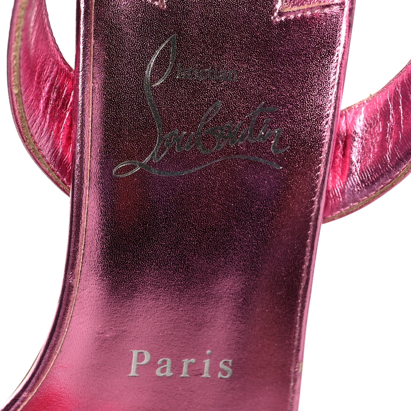 Metallic Calfskin O Marylin Slingback Sandal Heels 38 Pink