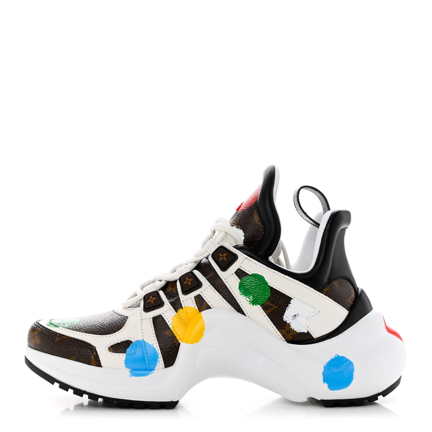 Louis Vuitton X YAYOI KUSUMA Calfskin Dots Monogram Archlight Sneakers 39 White 1 of 8