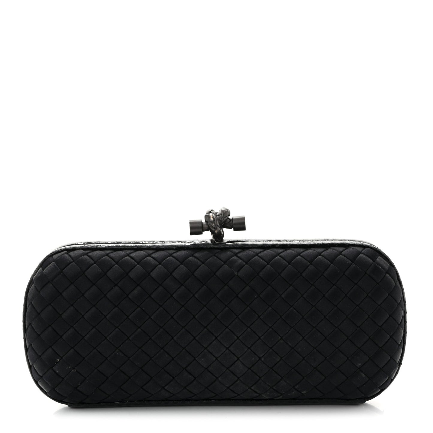 Satin Ayers Intreccio Impero Stretch Knot Clutch Black