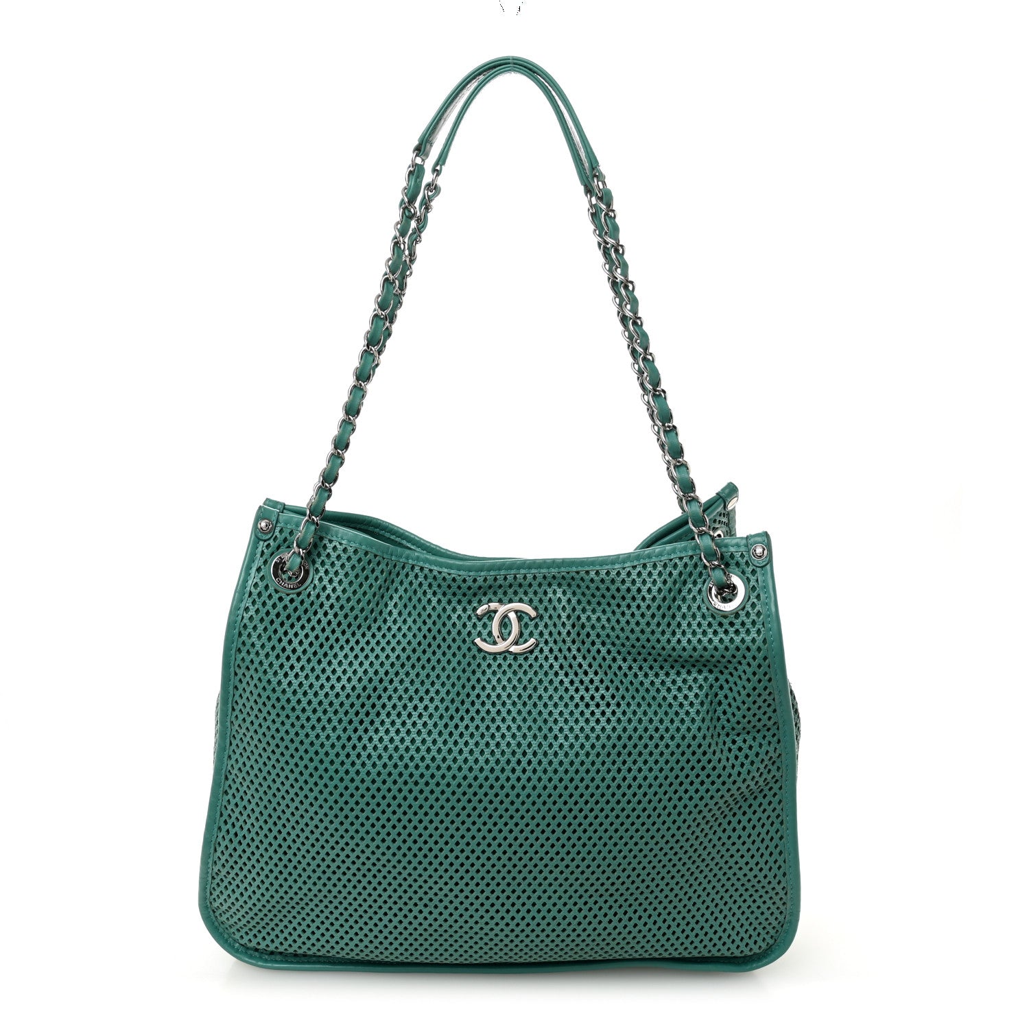 Chanel Calfskin Perforated Up In The Air Tote Green 1 of 10