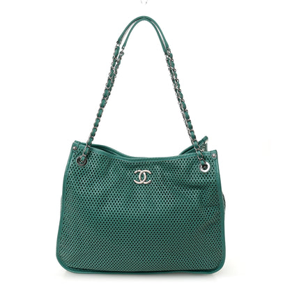 Chanel Calfskin Perforated Up In The Air Tote Green 1 of 10