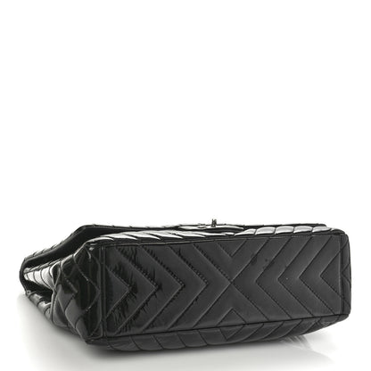 Chanel Patent Chevron Quilted Maxi Single Flap Black 4 of 13