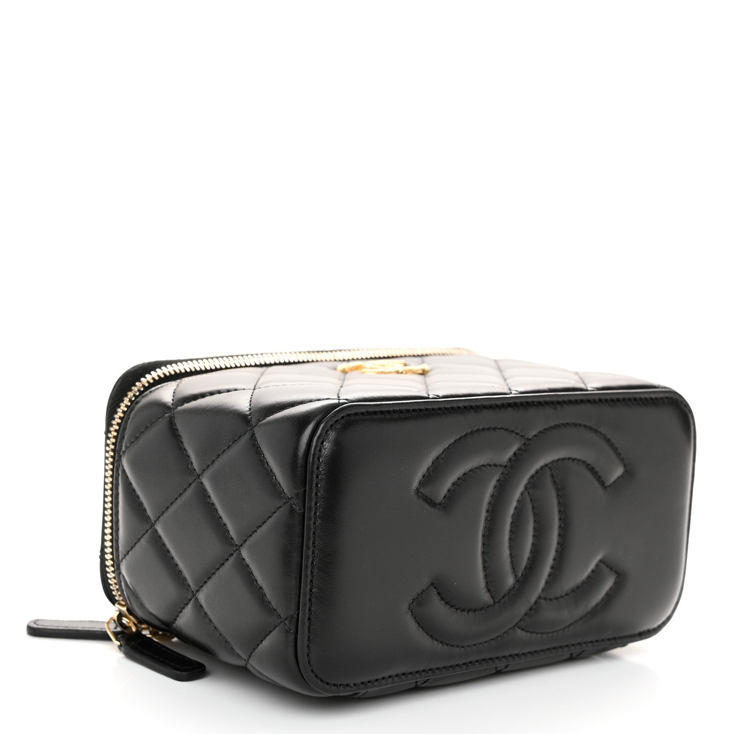 Chanel Lambskin Quilted Small Pillow Crush Vanity Case With Chain Black 4 of 11