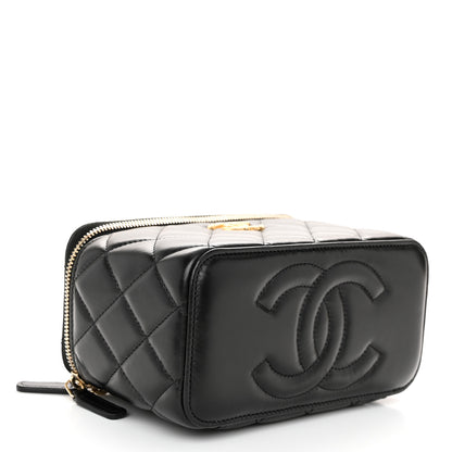 Chanel Lambskin Quilted Small Pillow Crush Vanity Case With Chain Black 4 of 11