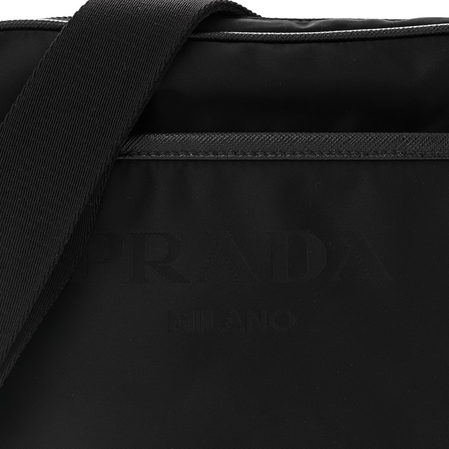Prada Tessuto Nylon Saffiano Logo Camera Bag Black 9 of 11