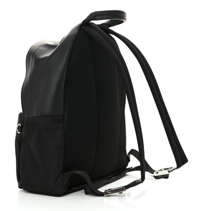 Fendi Nylon Vitello Liberty Vitello Dolce Monster Eyes Rounded Backpack Black Sunflower 3 of 11