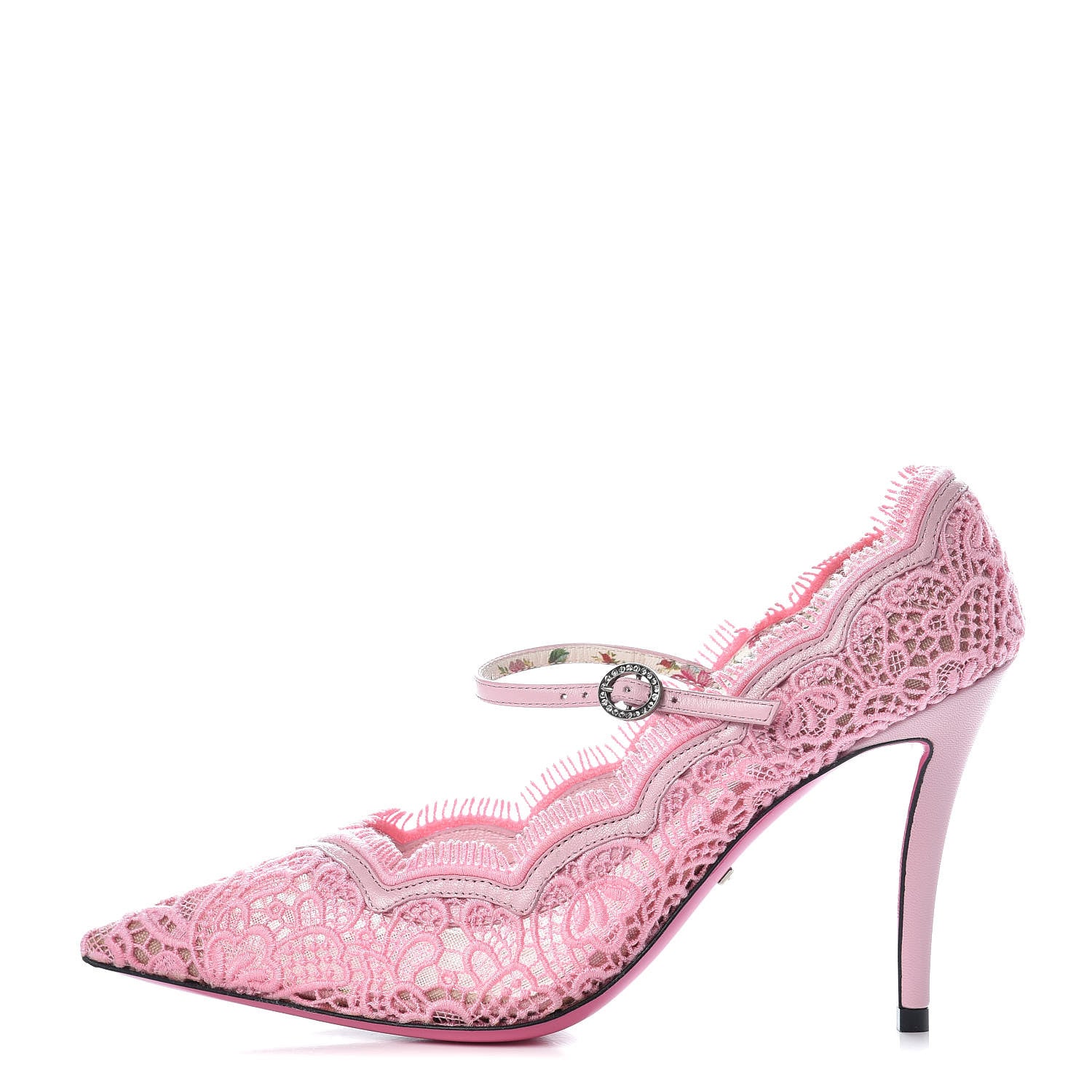 Gucci Lace Pizzo Venice Pumps 37 Sugar Pink 1 of 9
