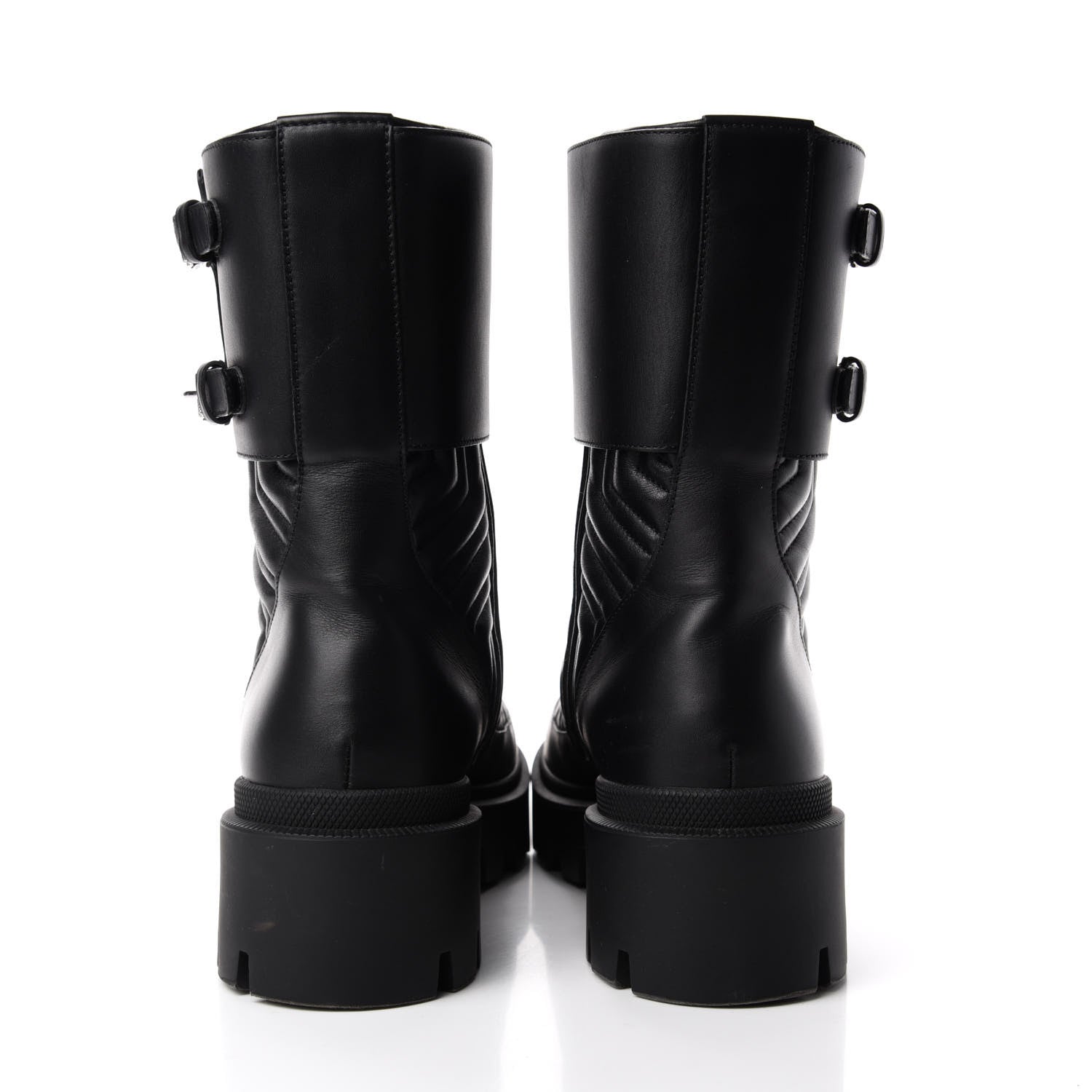 Gucci Nappa Frances GG Matelasse Platform Combat Boots 42 Black 5 of 10