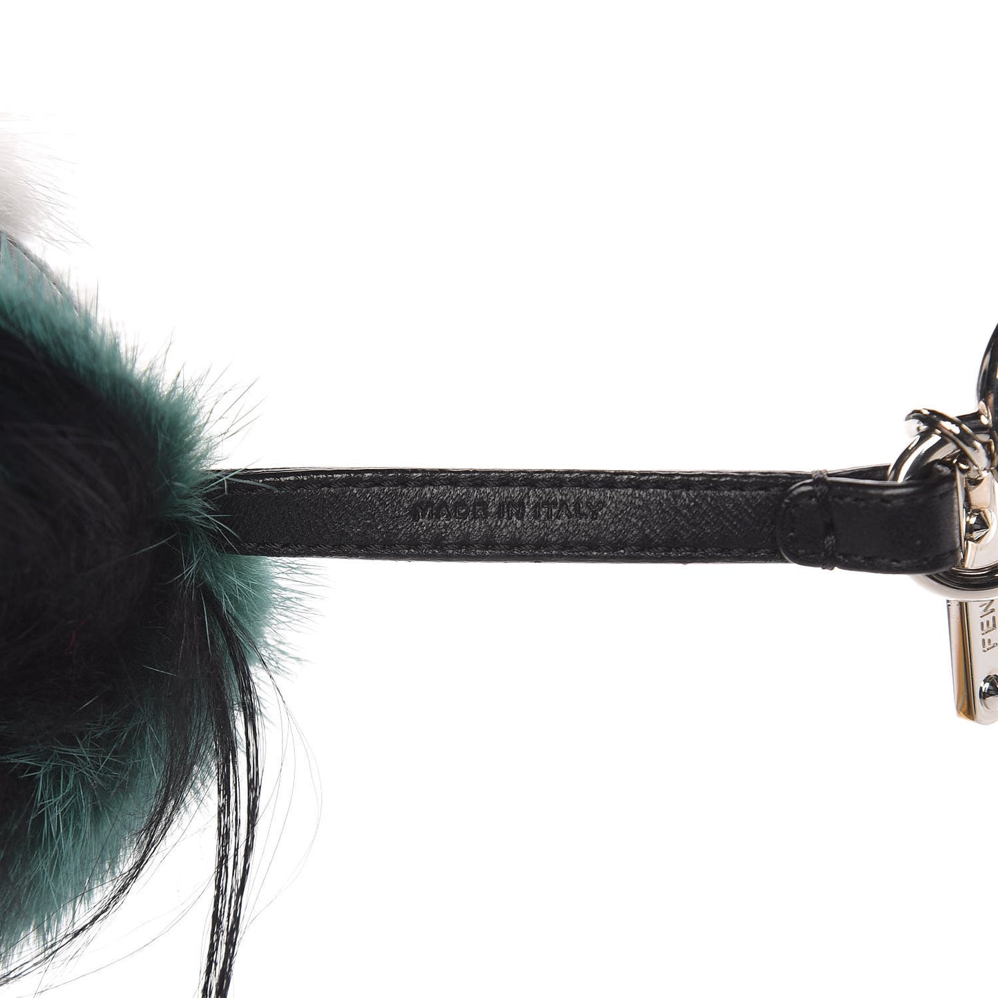 Mink Goat Fur QuTweet Cucaoo Bag Bug Charm Green White