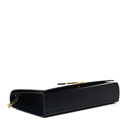 Saint Laurent Grain De Poudre Medium Classic Monogram Kate Satchel Deep Marine 3 of 11