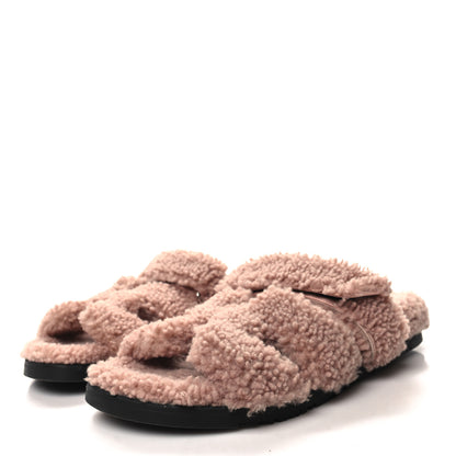 Hermes Woolskin Womens Chypre Sandals 41 Sandalwood 3 of 8