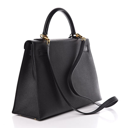 Hermes Epsom Kelly Sellier 32 Black 3 of 10