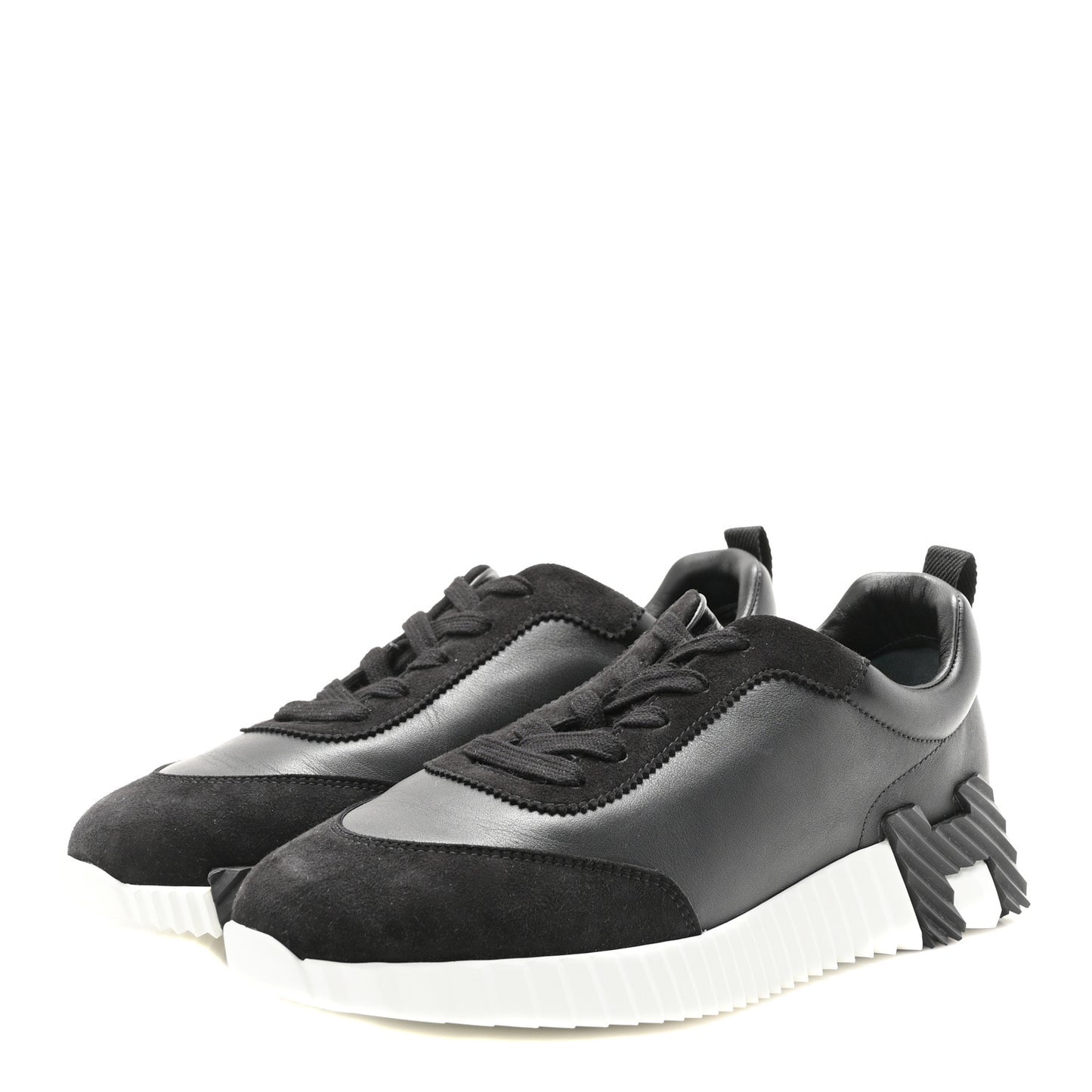 Goatskin Suede Goatskin Bouncing Sneakers 39.5 Black