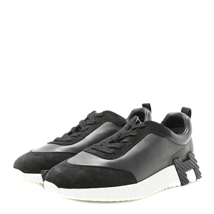 Hermes Goatskin Suede Goatskin Bouncing Sneakers 39.5 Black 4 of 8