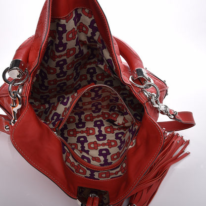 Gucci Guccissima Medium Indy Top Handle Hobo Red 15 of 22