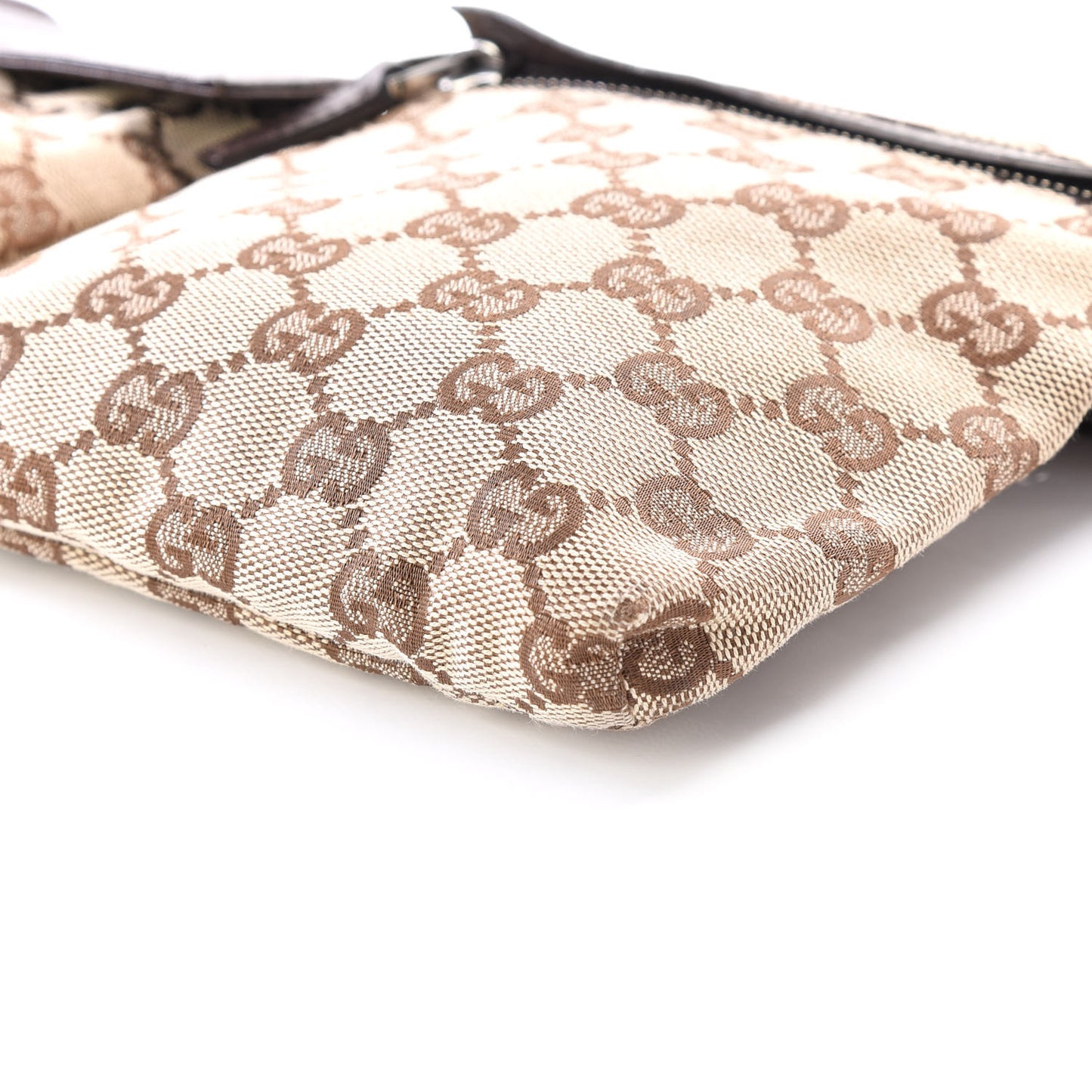 GG Monogram Double Pocket Belt Bag Dark Brown