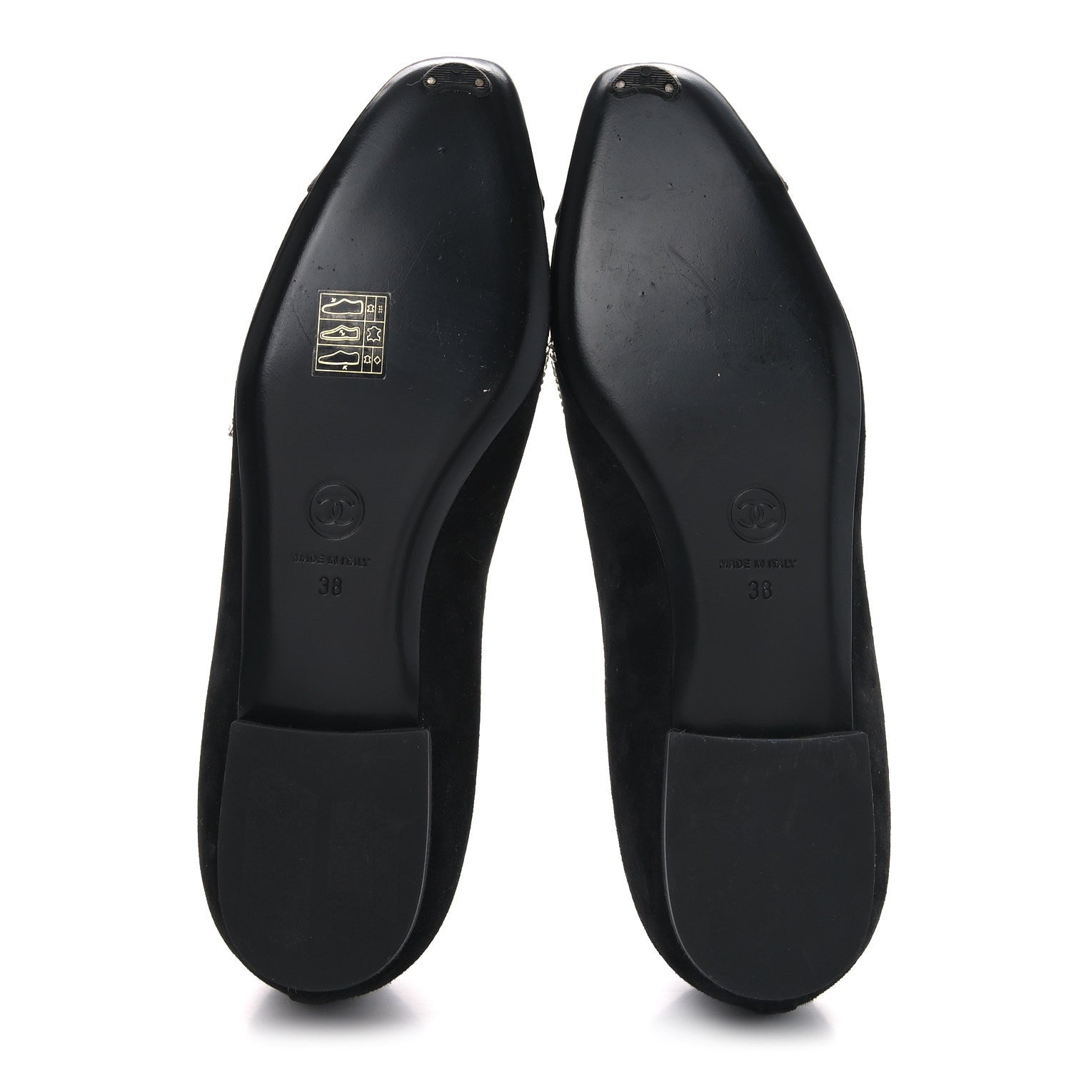 Chanel Suede Calfskin Grosgrain Crystal Star Mocassin Loafers 38 Black 6 of 9