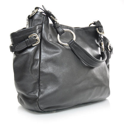 Prada Calfskin Leather Hobo Bag Nero Black 3 of 10