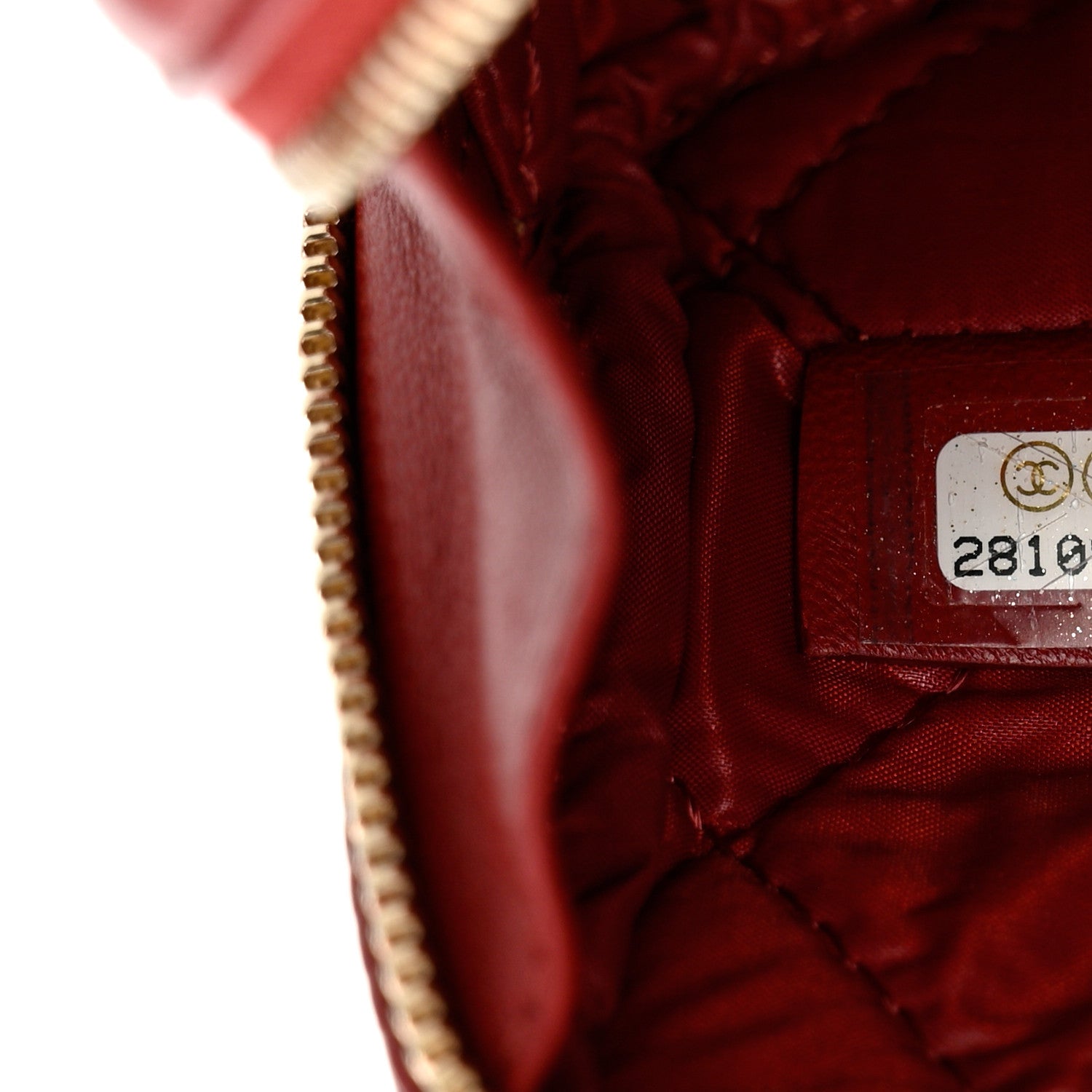 Chanel Lambskin Quilted Small Curvy Pouch Cosmetic Case Red 7 of 8