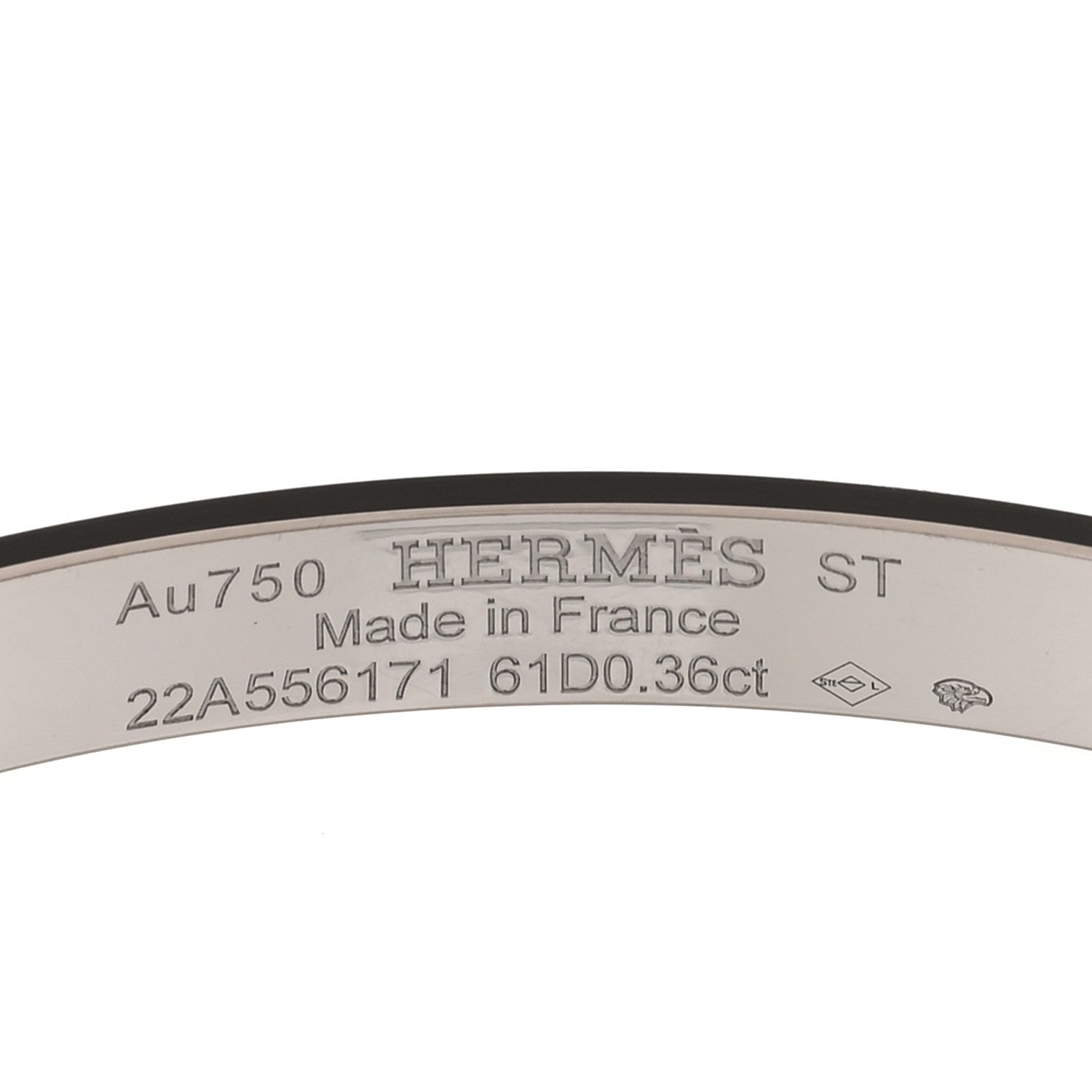 Hermes 18K White Gold Diamond PM Kelly Pave Bracelet ST 3 of 5