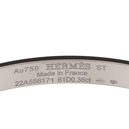 Hermes 18K White Gold Diamond PM Kelly Pave Bracelet ST 3 of 5