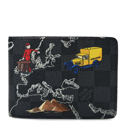 Louis Vuitton Damier Graphite World Map Slender Wallet 1 of 9