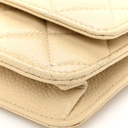 Chanel Caviar Quilted Wallet On Chain WOC Beige 13 of 17