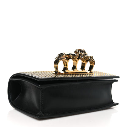 Alexander McQueen Calfskin Studded Mini Jeweled Knuckle Satchel Black 4 of 9