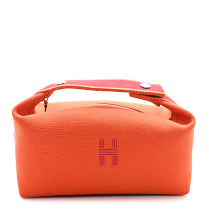 Hermes Canvas Small Bride-A-Brac Pouch Orange Burgundy 1 of 6