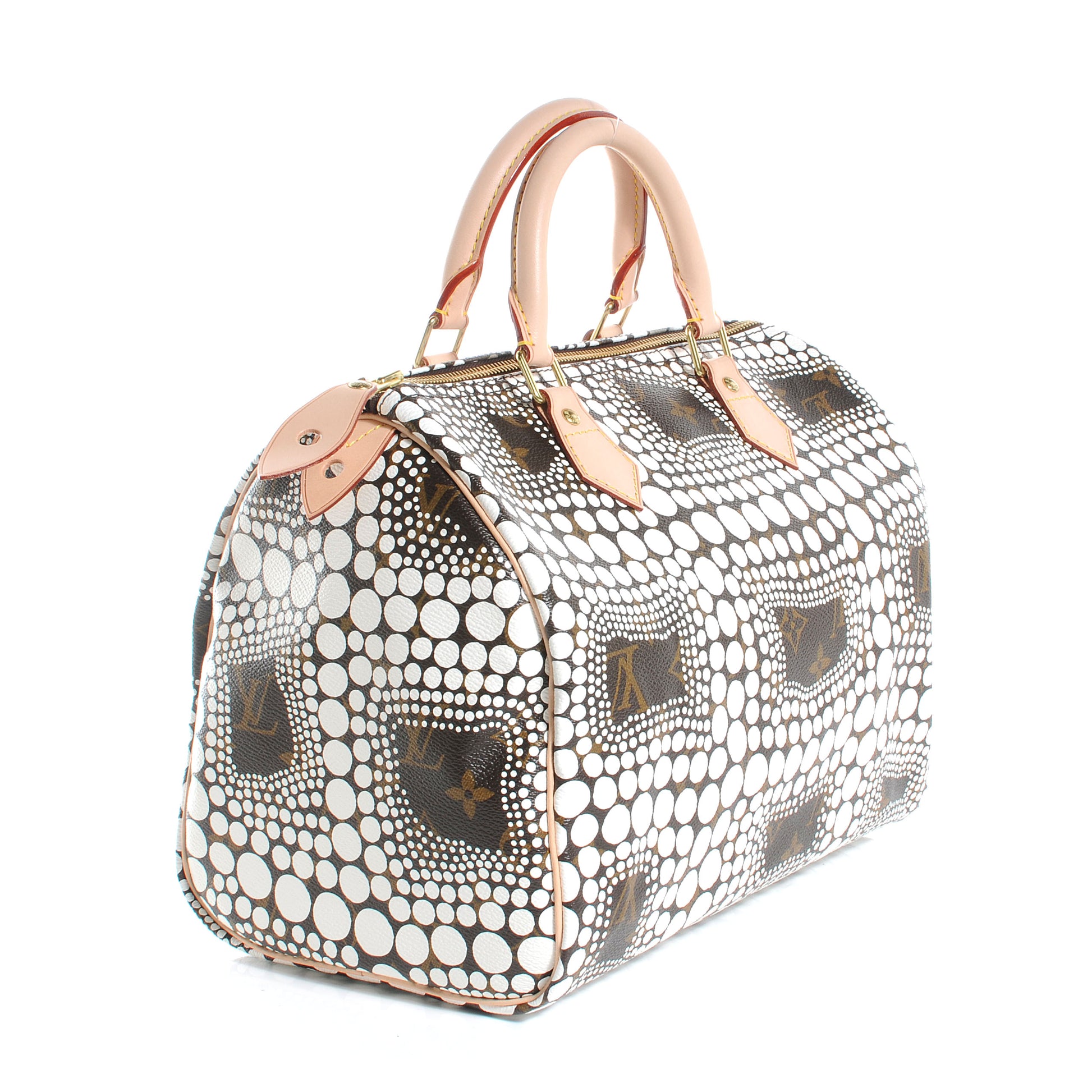 Louis Vuitton Monogram Kusama Town Speedy 30 White 3 of 7