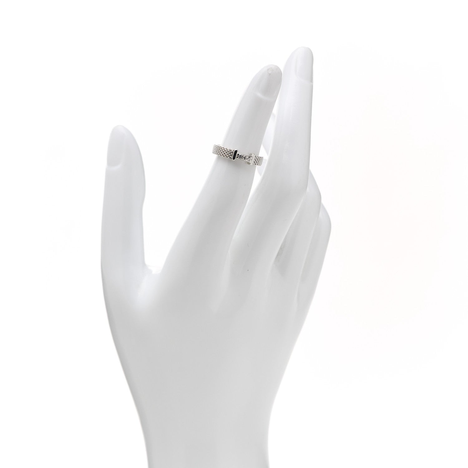 Tiffany Sterling Silver Diamond Narrow Somerset Ring 45 3.5 2 of 4