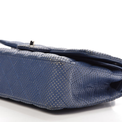 Chanel Lambskin Perforated Medium Double Flap Blue 7 of 9