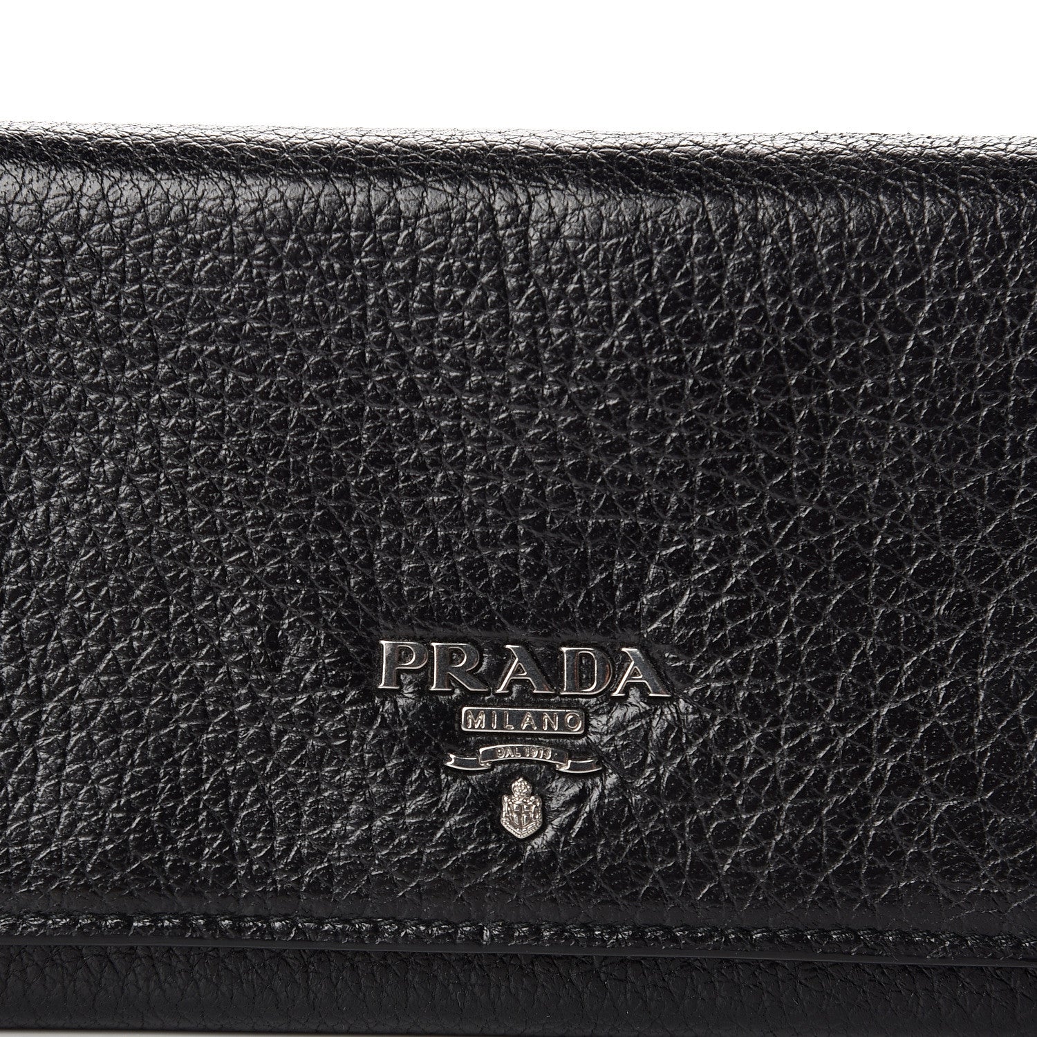 Prada Vitello Daino Continental Flap Wallet Black 8 of 11