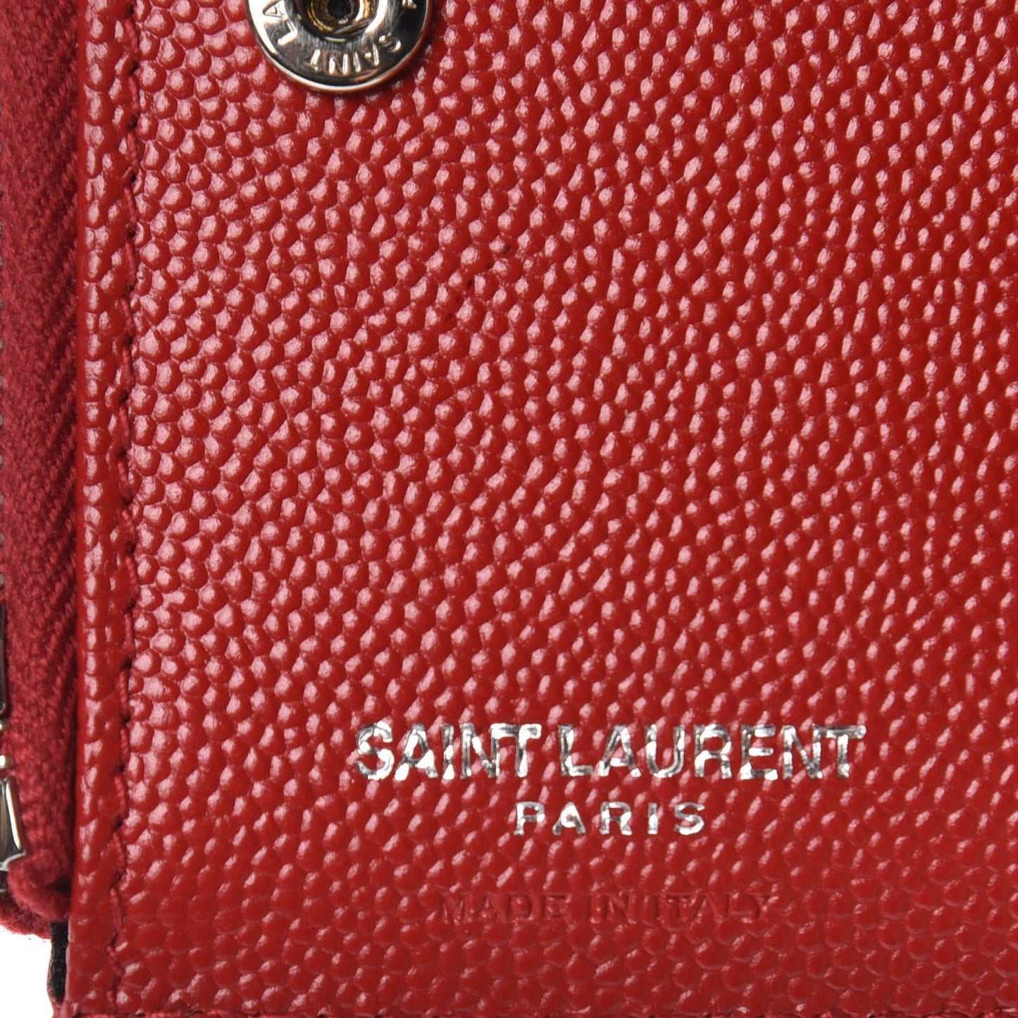 Grain De Poudre Matelasse Chevron Monogram Zipped Card Case Rouge