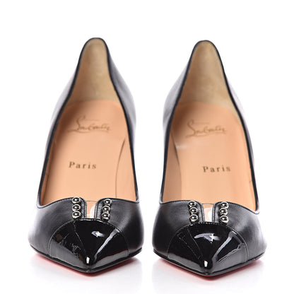 Christian Louboutin Nappa Patent Studded Predupump 85 Pumps 38 Black 2 of 8