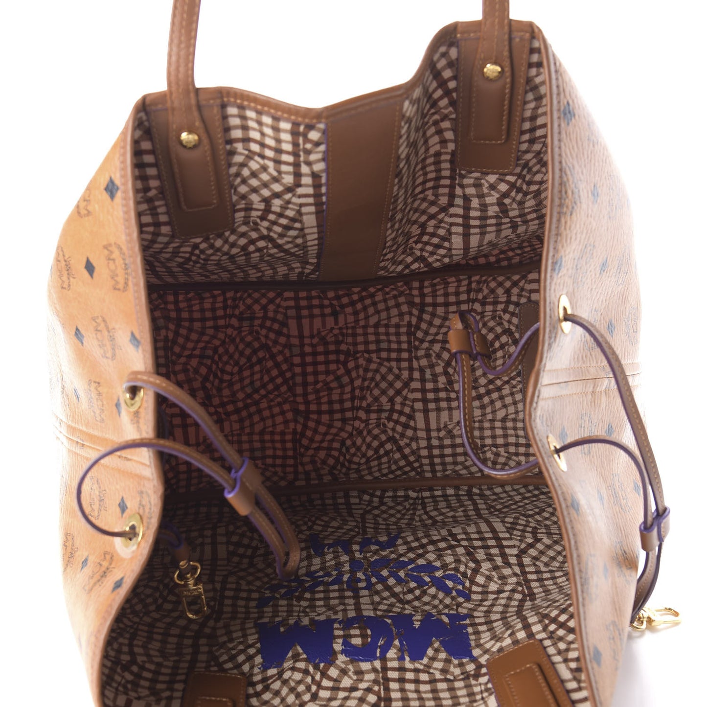 Visetos Large Liz Reversible Shopper Tote Cognac