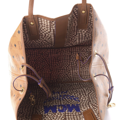 MCM Visetos Large Liz Reversible Shopper Tote Cognac 5 of 15