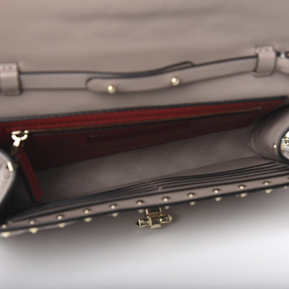 Valentino Garavani Lambskin Rockstud Spike Wallet on Chain Poudre 4 of 10