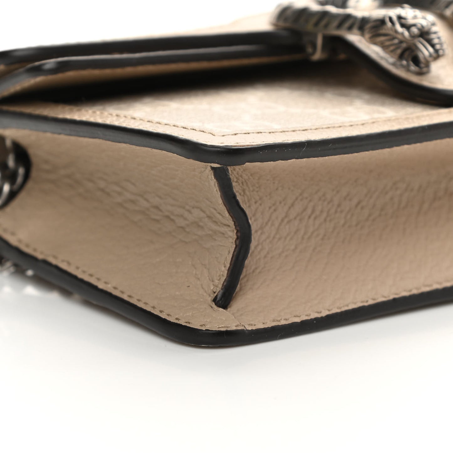 GG Supreme Monogram Textured Dollar Calfskin Super Mini Dionysus Shoulder Bag Beige Mystic White Oatmeal