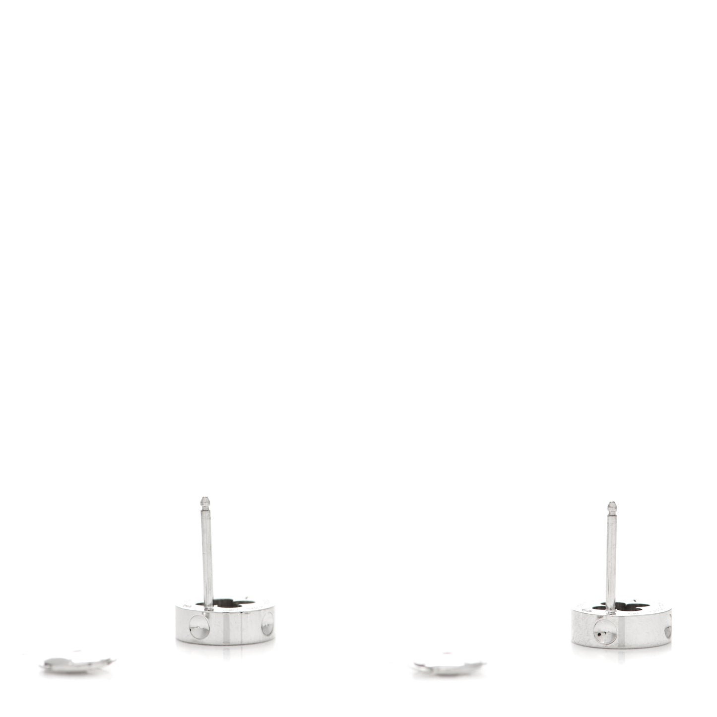 18K White Gold Diamond Empreinte Stud Earrings